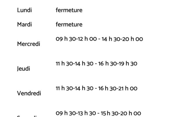 nouveaux horaires